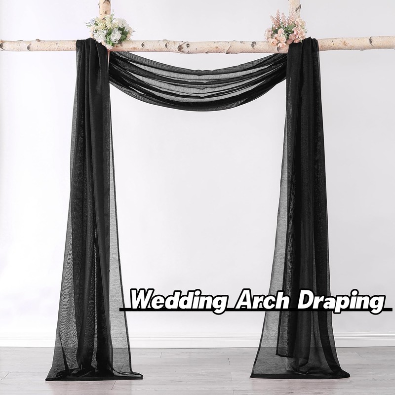 DONREN Luxury Soft Sheer Curtains Scarf for Windows - Semi