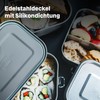 SILBERTHAL Brotdose Edelstahl mit Fächern – 1200ml Lunchbox Erwachsene –