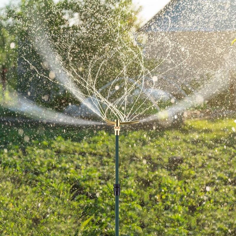 Funnymoom 2 Pack 3-arm Rotating Telescoping Sprinkler 360 Degree Swivel