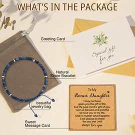 AGOT Bonus Daughter Bracelet Gifts: Lapis Lazuli Bracelet for Daughter from Mom Dad Christmas Birthday Graduation Gift