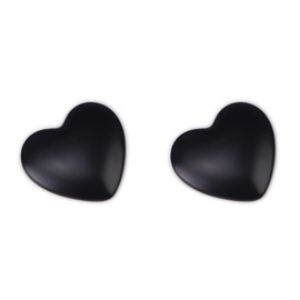 2PCS Heart Shape Metal Car Emblem, 1.8x1.6 Inch Decorative Sticker Decal for Automotive, Truck, Motorcycle, Love Car Badge for Women (Matte Black)