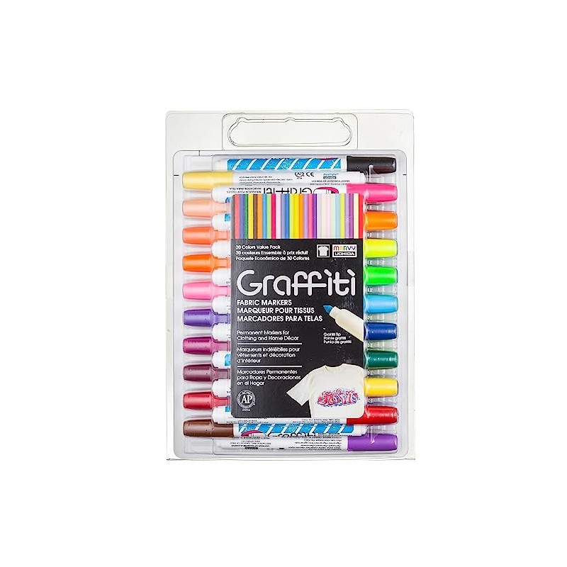Uchida 560-30A Graffiti Fabric Marker Value Set, 30/Pack