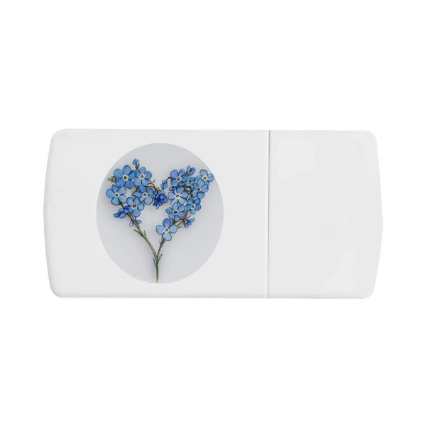 'Sprig of Forget Me Nots' Pill Box with Tablet Splitter