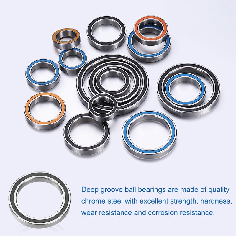sourcing map 8pcs 6704-2RS Deep Groove Ball Bearings 20x27x4mm Chrome