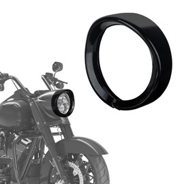 QUASCO 7" Headlight Visor Trim Ring, Motorcycle Headlamp Frenched Rings Decorate Accessories Compatible with Harley Road King Electra Glide Heritage Softail Touring