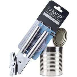 Sabatier Professional Stainless Steel Can Opener - Comfortable Turning Mechanism. Cuts Inside Rim of Tin. Strong Handles. Dishwasher Safe. Guaranteed for 25 Years.