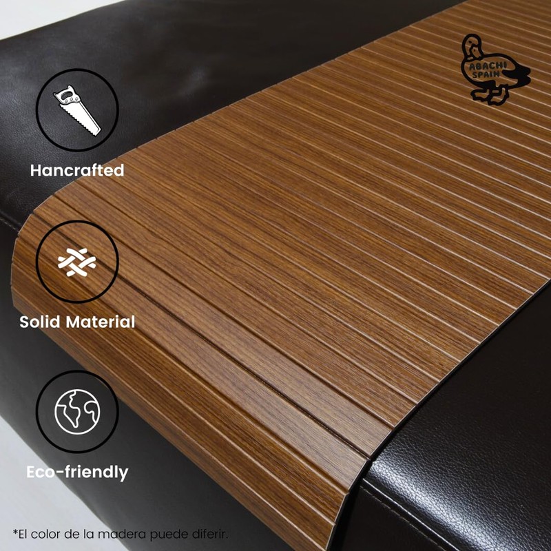 ABACHI WOOD Natural Wood Sofa Tray Heat Resistant Drink Snack