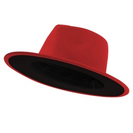 jingsha Fedora Hats for Men & Women Wide Brim Fedora Felt Panama Hat Men's Dress Hats with Belt Buckle