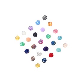 TEHAUX 100pcs Round Resin Rhinestones Mixed Color for Jewelry Making Crafts Flat Back for Earrings Bracelets and Pendant Projects