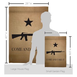 Breeze Decor FK108400-BO Come and Take It Americana Historic Decorative Vertical Kit, House & Garden Flags Set w/Flagpole, Multi-Color