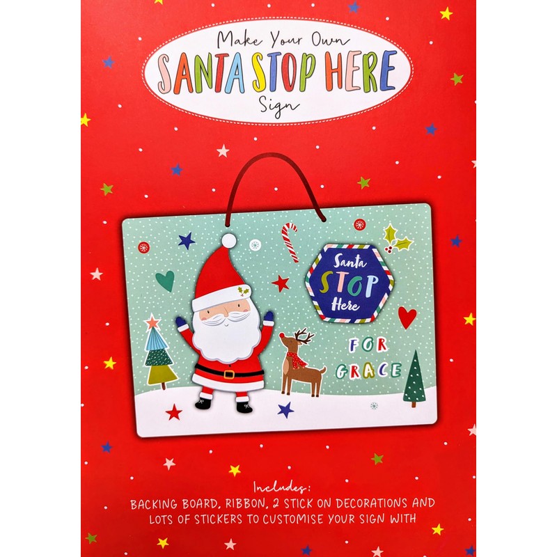 Make Your Own Santa Stop Here Sign - Christmas Craft