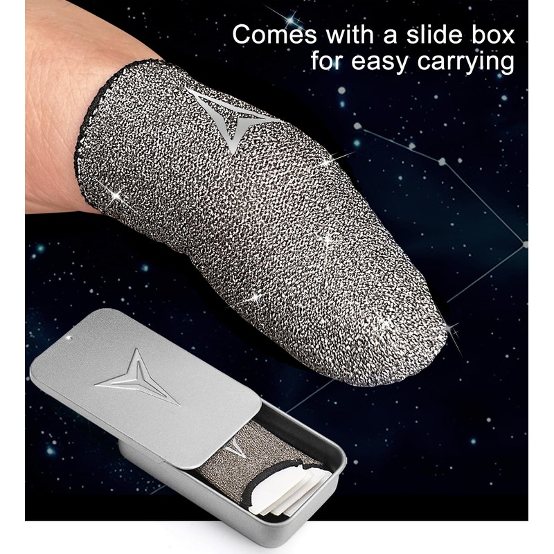 Professional Pure Silver Fiber Finger Sleeves Gloves for Mobile Gaming