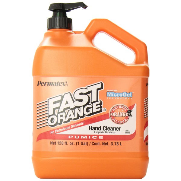 Permatex 25219-4PK Fast Orange Pumice Lotion Hand Cleaner with Pump, 1 Gallon (Pack of 4)