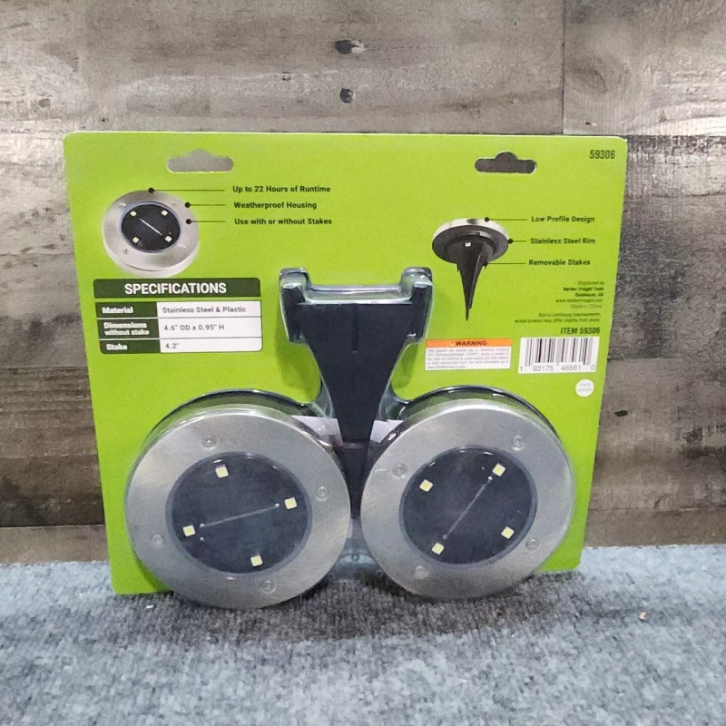 LUMINAR Solar LED IN-Ground DISK Lights 4 Pk Low Profile