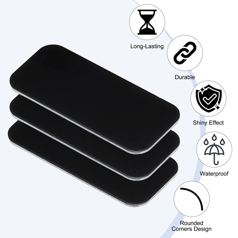 PATIKIL 6pcs 2x1" Anodized Aluminum Sheet Metal Leather Plate Engraving