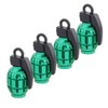 TOMALL Grenade Shape Style Tyre Valve Stem Caps, Green