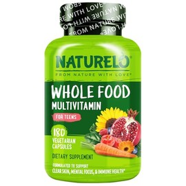 NATURELO Multivitamins for Teenage Girls/Boys, 180 Capsules, Whole Food Multivitamin with Minerals, Non-GMO, Vegetarian