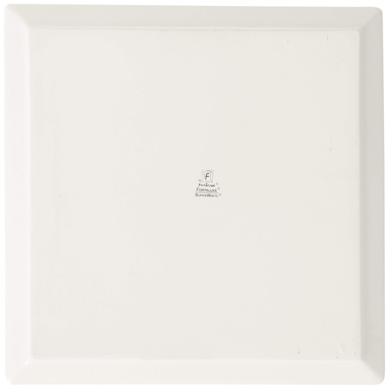 Fortessa Fortaluxe SuperWhite Vitrified China Dinnerware, Tavola 12-Inch Square Flat