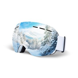 Xinof Ski Goggles, Snow Goggles, Snowboarding Goggles, Upgrade-Prevention, UV Protection, Windproof, Snowproof, Fogging Prevention, Compatible with Glasses, Lightweight and Shockproof, Suitable for