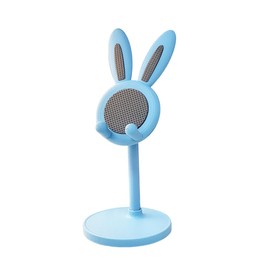 Niwugady Cell Phone Stand, Cute Rabbit Phone Stand, Universal Smartphone Holder Adjustable Height Desktop Mount for Monitor Phones, Blue