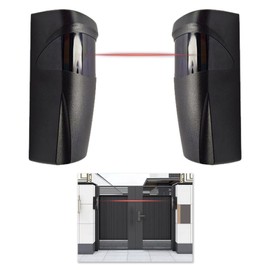 Infrared Beam Sensor, Infrared Barrier Alarm Photocells, Universal for Outdoor Gates 12V/24V AC/DC Compatible 90° Adjustable Long Range Detection Suitable for Garage Automatic Doors Easy Installation