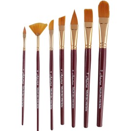 Arora Synthetic Hair Mix Paintbrush Set of 7 pcs for Watercolor and Acrylic Painting