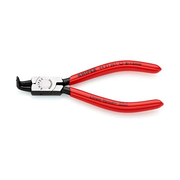 Knipex Circlip Pliers for internal circlips in bore holes black atramentized, plastic coated 130 mm 44 21 J01