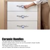 CHEOTIME 2Pcs Ceramic Handle, Simple Style Cabinet Handle Hand Painted