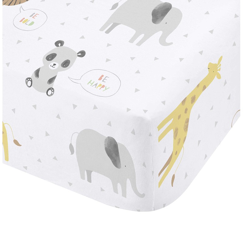 Catherine Lansfield Kids Roarsome Animals Junior Fitted Sheet White
