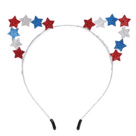 Dzrige Patriotic Star Headbands 4th of July Headpiece Star Hair Accessories for Independence Day Celebration Party Supplies Photo Props Decoration