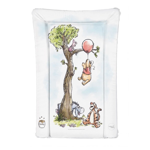 Little Poppets Deluxe Unisex Baby Waterproof Changing Mat with Raised Edges - Winnie the Pooh & Piglet, L
