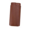 3 Finger Cigar Case Leather Cedarwood Lining Travel Portable Cigar