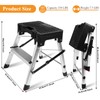 Mesjaedr Two Step Ladder, Folding Aluminum Step Stool with Wide