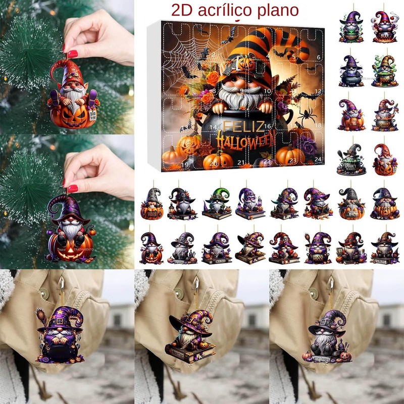 Calendario de Adviento Halloween 24 días – Decoración festiva con