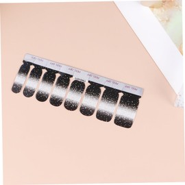 minkissy Pcs Gradual Nail Sticker Set Fake Nails Full Coverage for Parties Events Safe Material Black