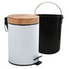 MSV Aza Cosmetic Bin 3 Litres Stainless Steel Bamboo with