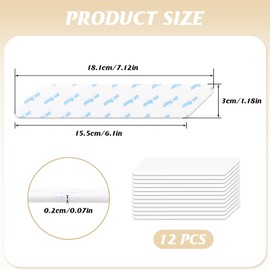 Rug Tape 12PCS Reusable Washable Removable Non-Slip Rug Stickers, Double Sided Adhesive Rug Grip for Hardwood Floors Tile, No Damage Carpet Tape to Prevent Sliding for Area Rugs