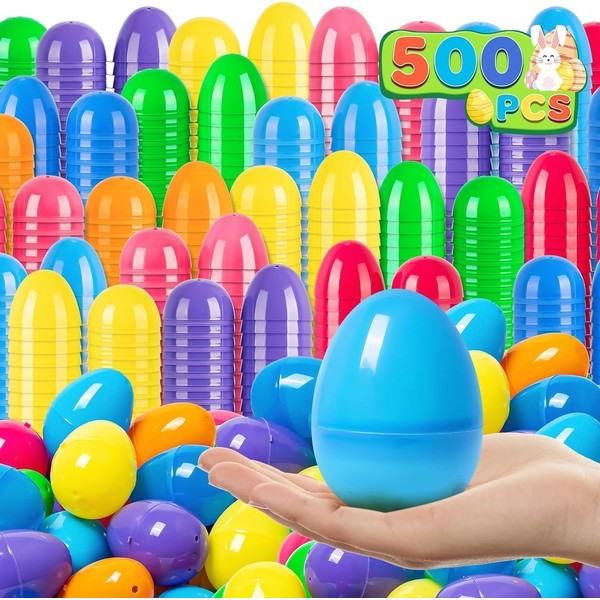 Duchong 500 Count 3.15" Easter Plastic Eggs Bulk, Fillable Empty