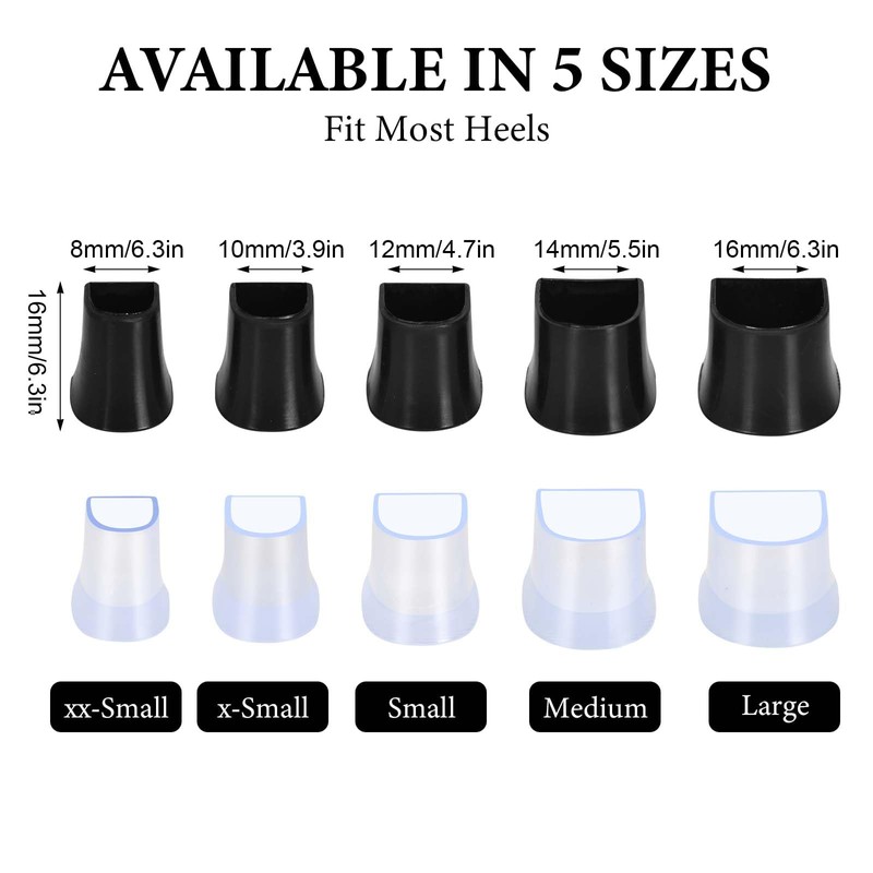 Vesaneae 10 Pairs of Heel Protectors, 5 Sizes High Heel