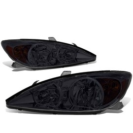 DNA MOTORING Pair of Headlights Compatible with 02-04 Toyota Camry, Smoked Lens/Amber Corner, HL-OH-TCA02-SM-AM