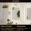 TETOTE Gold LED Mirror for Bathroom 20x28 Metal Frame Frontlit