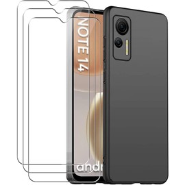 Case for Ulefone Note 14 PRO/Ulefone Note 14 Case with Screen Protector, Shock-Absorption Scratch Resistant Full Protectective Case for Ulefone Note 14/Note 14 PRO, Black