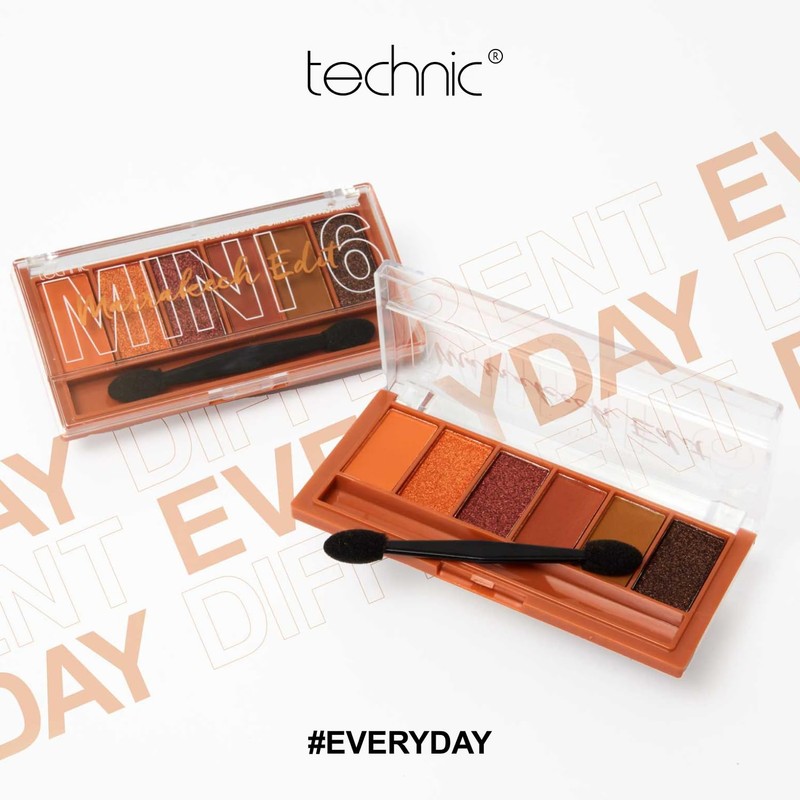 Technic Mini Edit 6 Eyeshadow Palette, Long Lasting and Blendable