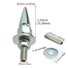 Abfer Car License Plate Screws Spike Shape License Plate Fasteners Bolt 4Pcs Anti Theft License Plate Screw Frame Kit Fit for Most Vehicle Motorcycles Trucks (Silver)