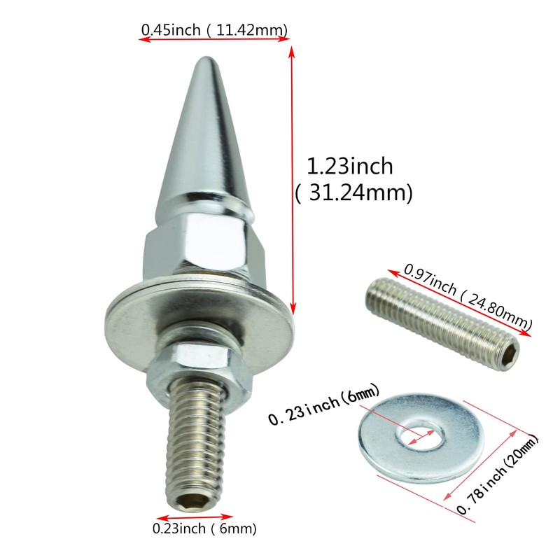 Abfer Car License Plate Screws Spike Shape License Plate Fasteners