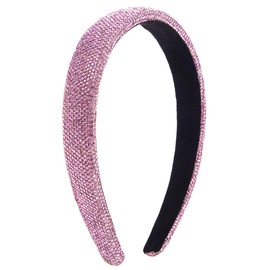 scicent Bridal Hair Accessories for Women Wide Non-Slip Rhinestone Embellished Hairbands Sparkling Crystal Headband Glitter Padded Hair Band Fashion Hair Hoops- 26519