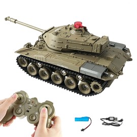 RC Tank, Military Vehicle, Chariott, Radio Controlled Car, 2.4 Ghz Radio Control, Simulation Tank Model, Children's Toy, Military Hobby, Popular, Present (Green)