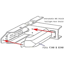 Taillight Rock Shield - Land Cruiser FJ40 BJ40 - Protective Cover with Stainless Hardware