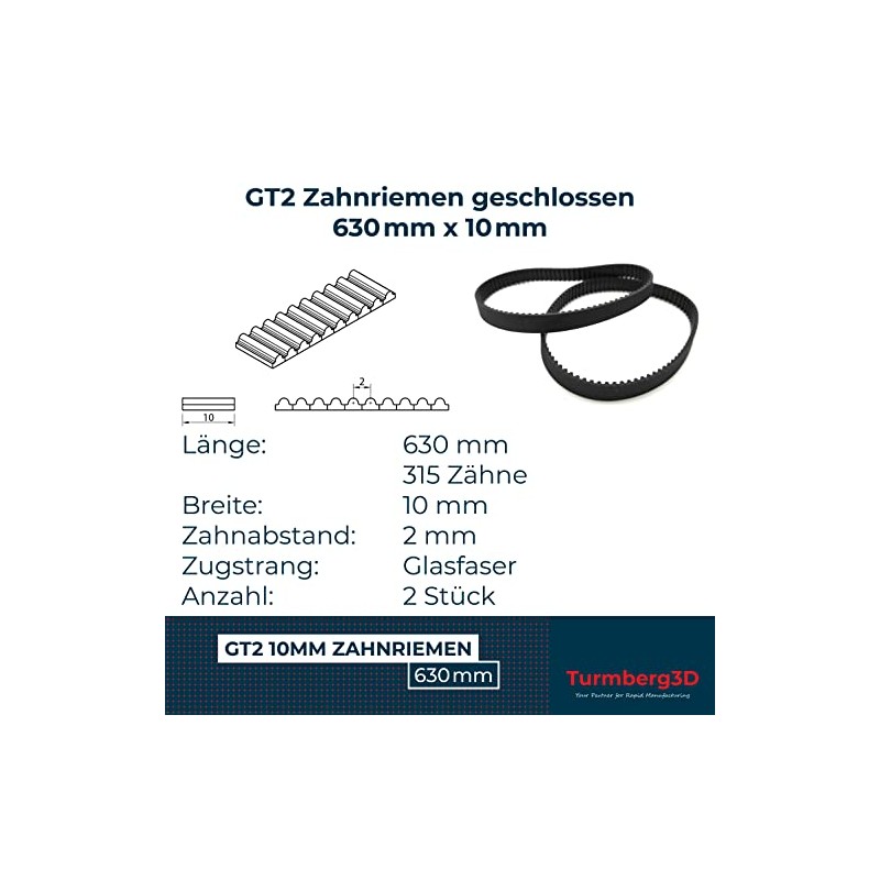 Turmberg3D GT2 Closed Timing Belt - 10 mm Wide -