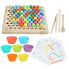 Children Wooden Clip Beads Puzzle Board Hands Brain Training Bead